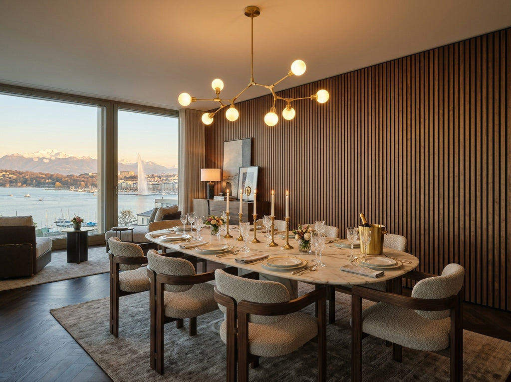 Zürichberg XL Walnut Acoustic Wall Panel — 270 × 110 cm