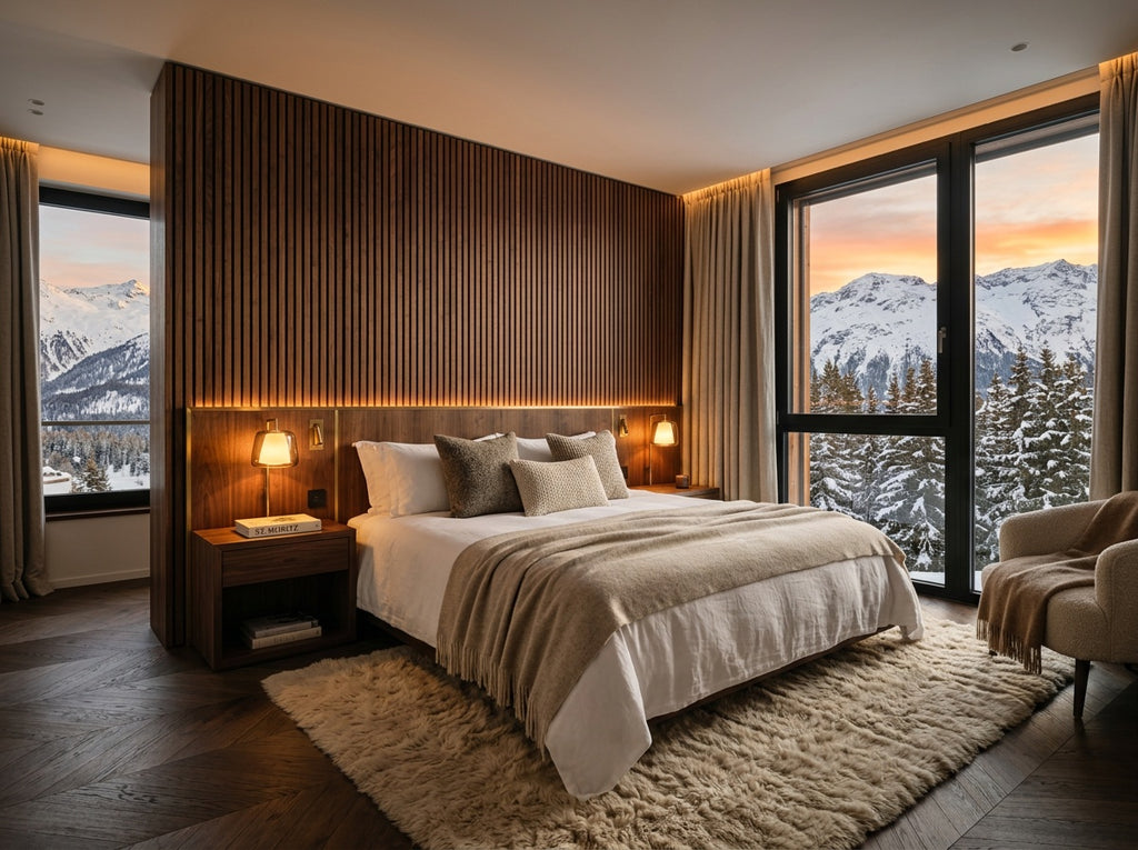 Zürichberg XL Walnut Acoustic Wall Panel — 270 × 110 cm